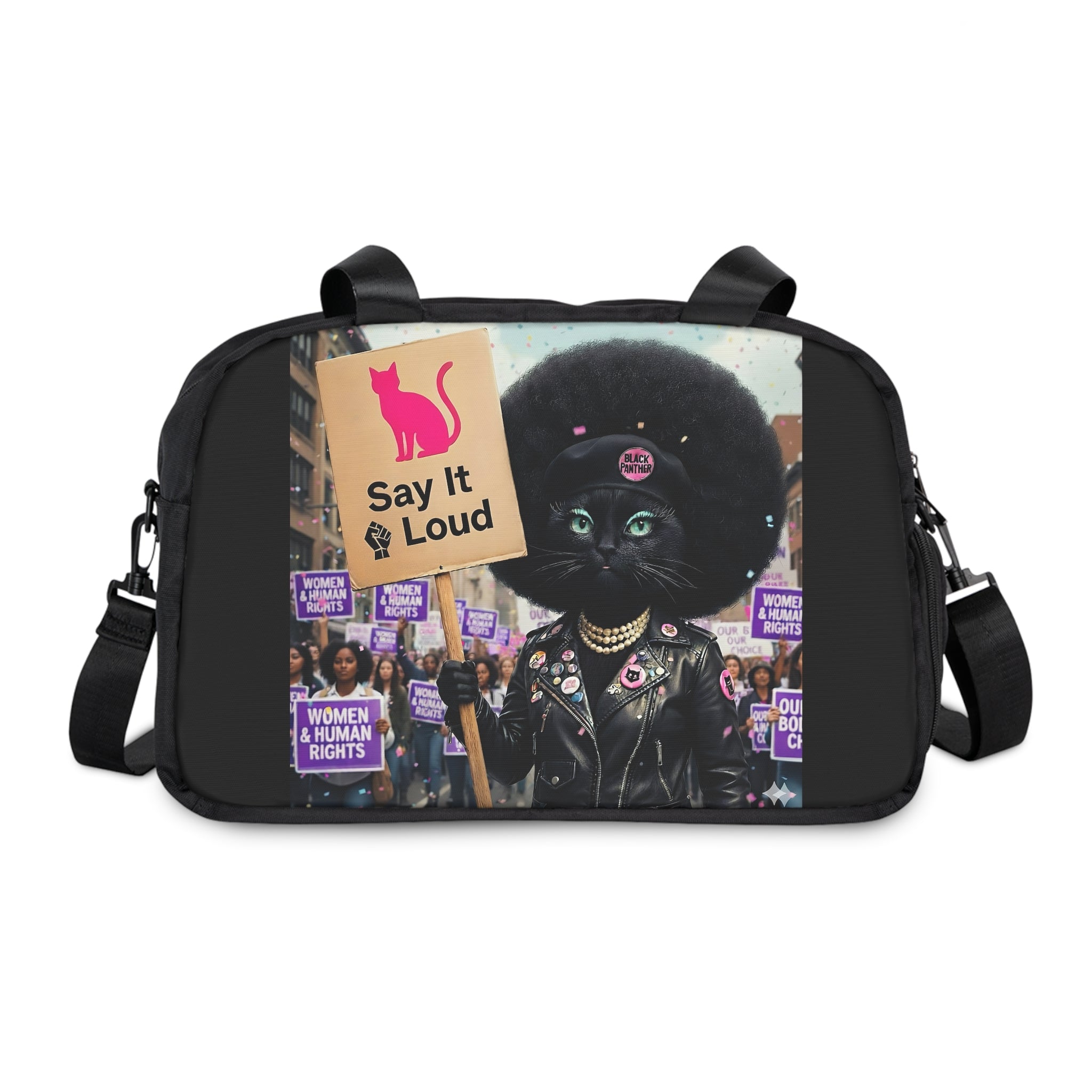Fitness Handbag - Black Panther Angela Davis Black Power Women's March Design
