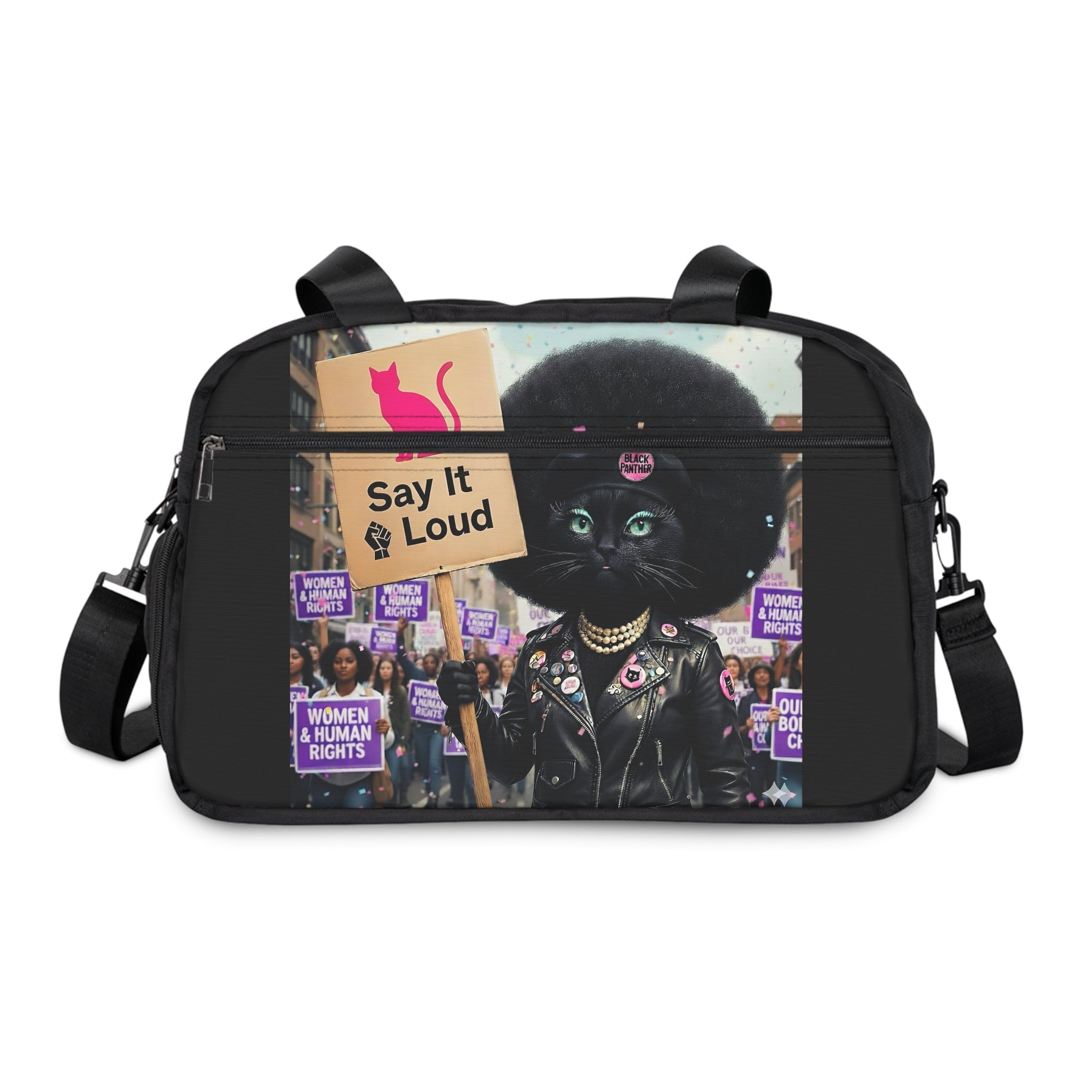 Fitness Handbag - Black Panther Angela Davis Black Power Women's March Design