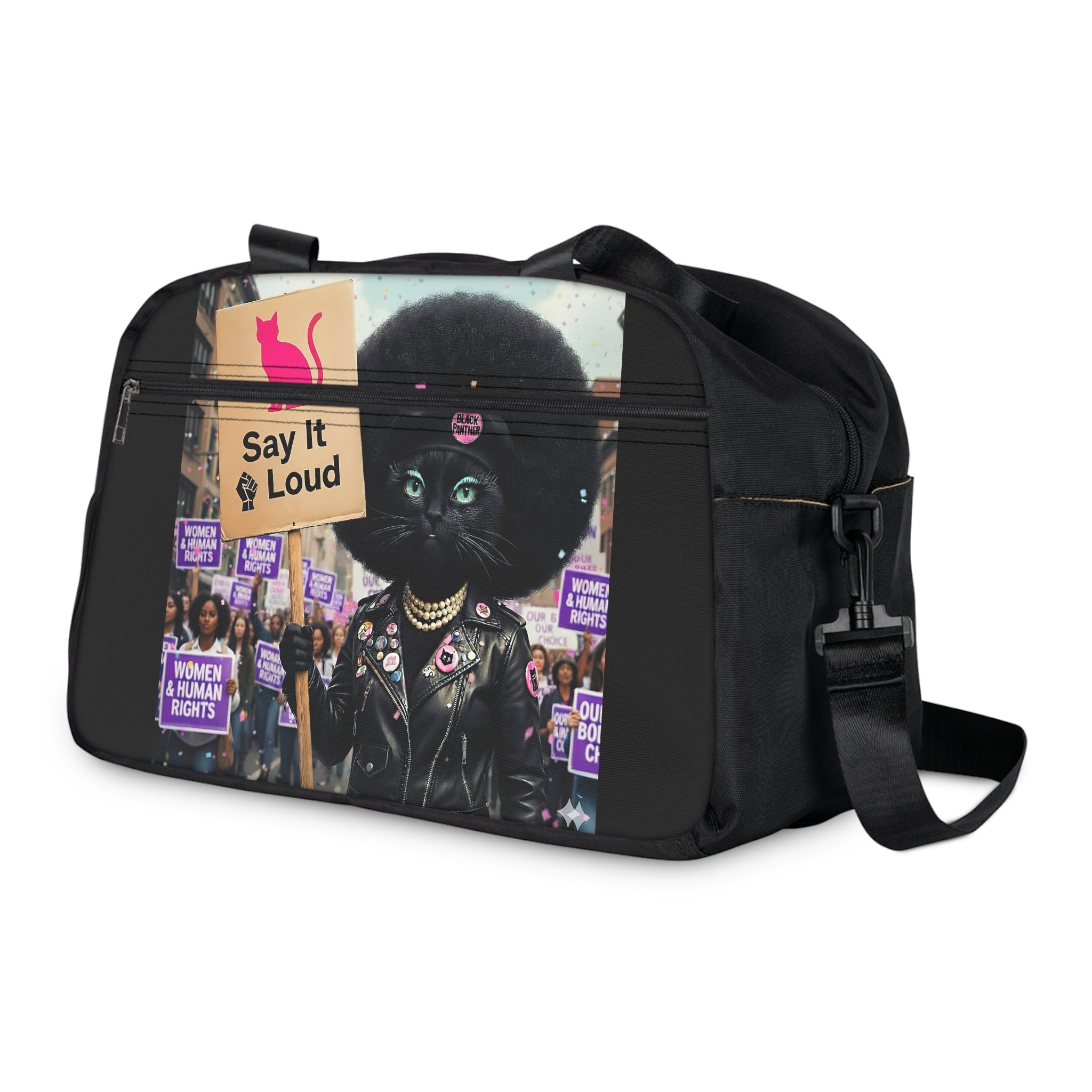 Fitness Handbag - Black Panther Angela Davis Black Power Women's March Design